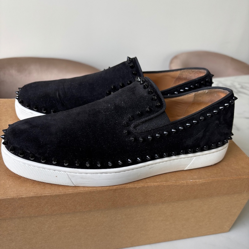 Mens Black Christian Louboutin Pike Boat Flat